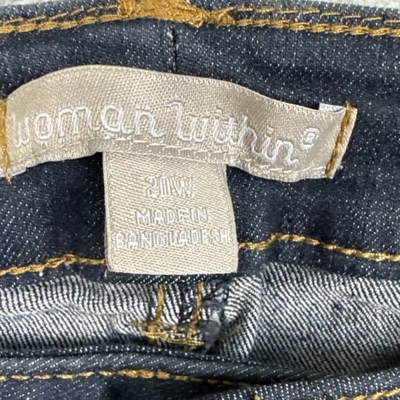 Woman Within Plus Size Denim Shorts Bermuda Style Dark Wash Size 20W - Picture 5 of 8